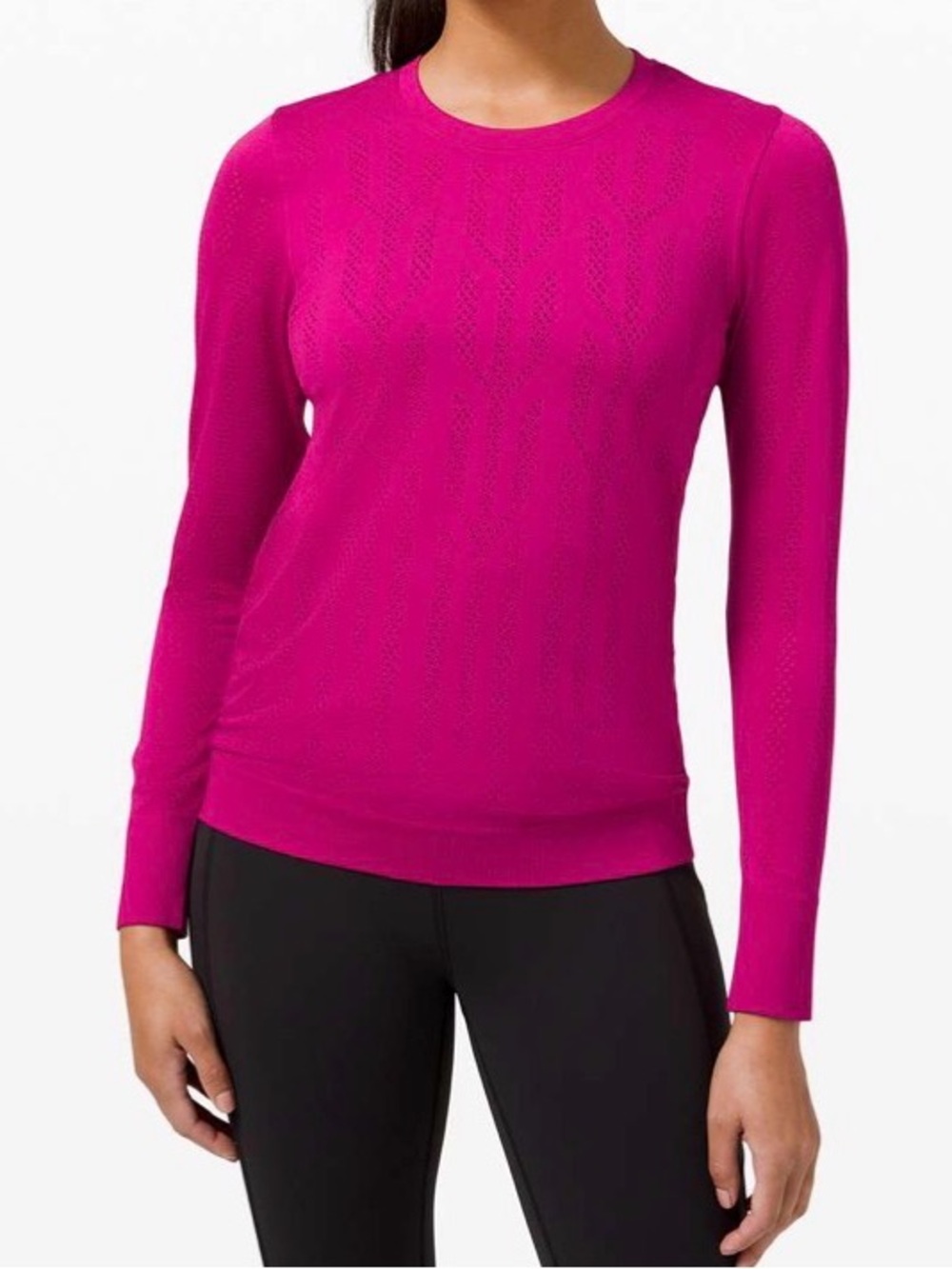 Lululemon Swiftly Breathe Long Sleeve Magenta Pink Top LW3DX1S Size 4 NWT